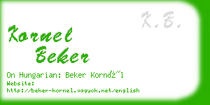 kornel beker business card